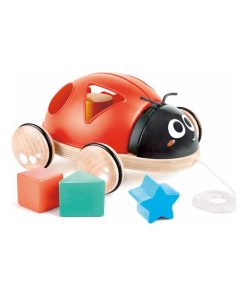 Coccinelle a tirer avec trieur de formes - Rouge