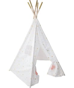 Tipi déco pour enfant h160cm blanc or - Blanc
