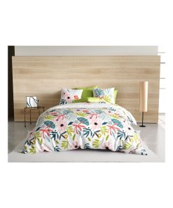 Housse de couette + 2 taies Fleurs field - Blanc