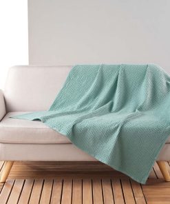 Plaid coton Collection Gaufrettes nid d'abeille - Vert clair