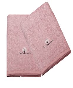 Eveil Et Nature Lot De 2 Serviettes Éponge Coton Bio - Rose