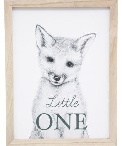 Tableau forêt renard 30x40 cm - Blanc