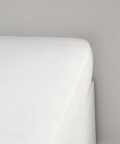Drap housse uni en percale de coton - Blanc