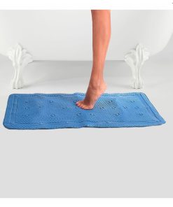 Tapis De Bain Antidérapant En Mousse Pour Baignoire - Bleu