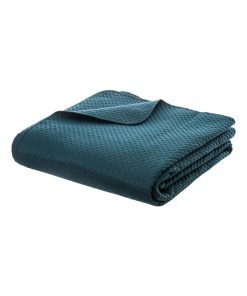 Dessus de lit 240x260 Dolce bleu canard + 2 taies - Bleu