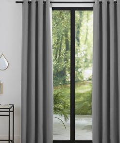Lot de 2 rideaux occultant gris 140 x 260 cm - Gris