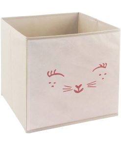 Bac de rangement Chat 29x29 - Rose