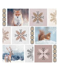Nappe Toile cirée au mètre Animaux des neiges - Blanc