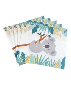 Lot de 20 serviettes en papier Petit koala - Bleu