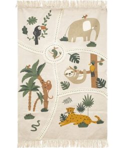 Tapis rectangle coton Jungle 100x150 - Blanc