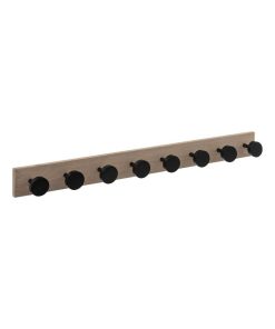 Patère bois 8 têtes noir - Beige