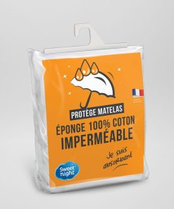 Protège matelas imperméable en éponge - blanc