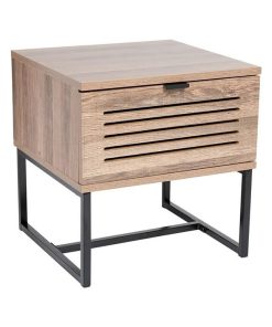Chevet bois Oslo pieds métal - Marron