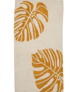 Guy Levasseur - Tapis en coton fantaisie blanc et jaune blanc - Blanc