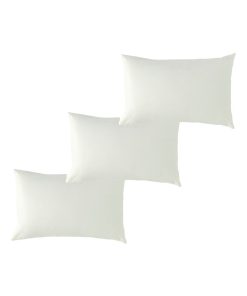 Lot x3 Taies d'oreiller 40x60 cm - 100% coton Bio - 'Ptit Basile' - Ecru