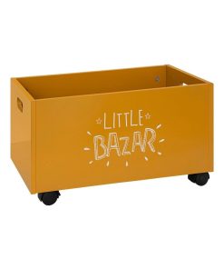 Coffre de rangement à roulettes Bazar ocre - Jaune