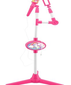 Microphone Sur Pied Lumineux Ajustable Avec Haut-parleur, Effets Sonores, Coloris Licorne - N/A