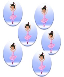 6 Badges Anniversaire 'danseuse' | Fabrication Française - N/A