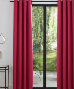 Lot de 2 rideaux occultant rouge 140 x 260 cm - Rouge
