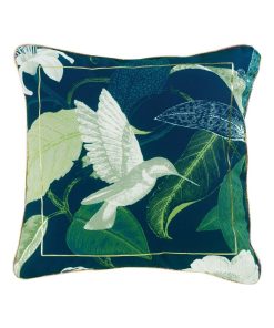 Coussin passepoil 45 x 45 cm Petit colibri - Multicolore