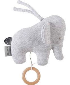 Peluche musicale à suspendre Tembo l'éléphant gris (22 cm) - Gris
