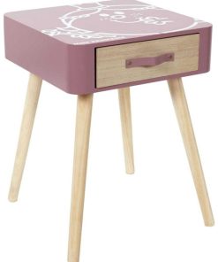 Table de chevet 1 tiroir Madame Princesse - Rose