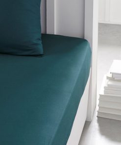 Drap housse 1 personne uni 'ESSENTIAL' 'TODAY' - Bleu