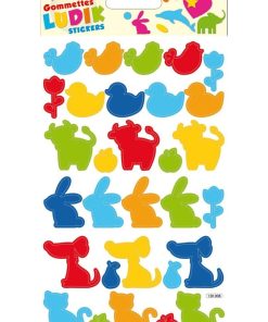 120 Gommettes - Formes animaux de la ferme - Multicolores - N/A