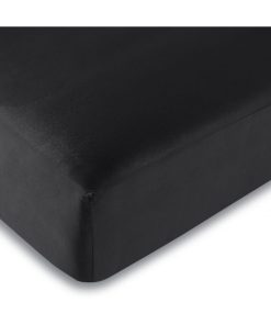 Univers Decor - Drap Housse Noir 160 X 200 Cm / 100% Coton / 57 Fils/cm² - Noir