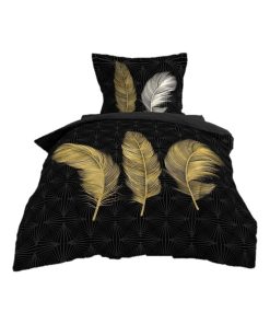 Parure Housse de couette Collection Plume Love - Noir