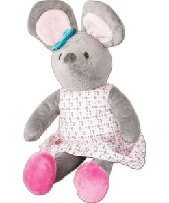 doudou Chatounets Souris Gris robe fleur 40cms Pantin - Gris