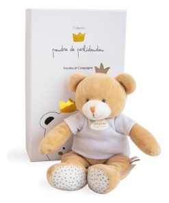 Coffret peluche Ours petit roi Poudre de PerliCoffret doudou (25 cm) - Beige