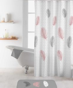 Rideau de douche Modele Plumes - Blanc