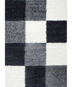 Tapis shaggy 200x290 SHAGGY CA Noir OEKO TEX idéal pour Salle à manger - Noir