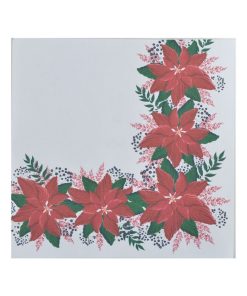 Lot de 20 serviettes en papier Poinsettias - Blanc