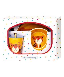 Ensemble cadeau en mélamine motif Tigre - Jaune - N/A