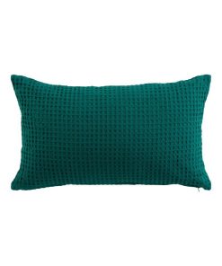 Coussin dehoussable Collection Gaufrettes - Bleu pétrole