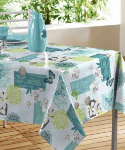 Nappe rectangle PVC Lotusea - Bleu