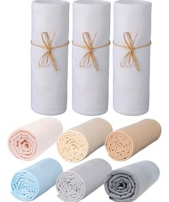 Lot x3 Draps housse bébé 100% jersey Bio peigné - 'P'tit Basile' - Blanc