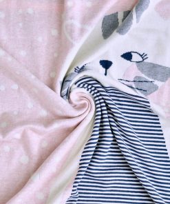 Couverture plaid enfant , Chaton - Rose