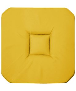 Coussin galette de chaise 4 rabats Uni Panamas - Jaune