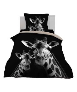 Housse de couette Coumba les girafes - Noir