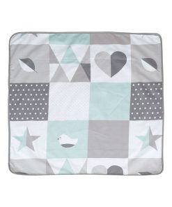 ROBA Couverture de Bébé "Happy Patch" - 80 x 80 cm - Vert / Gris - Vert