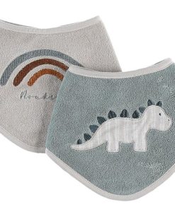 Lot De 2 Bavoirs Bandanas Éponge Tso - Gris