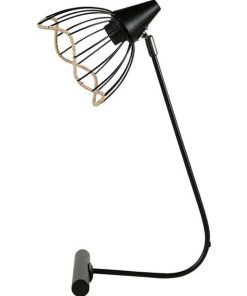 Lampe métal noir abat-jour filaire corde - Noir