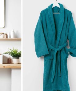 Peignoir Col Chale Collection Colors - Vert émeraude