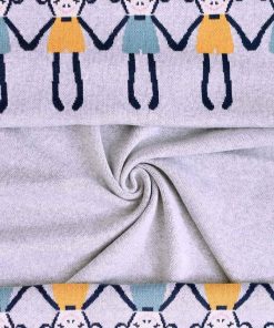 Couverture pour bébé , SINGE - Gris