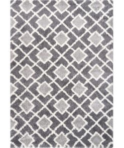 Tapis shaggy 200x290 DIROP Gris OEKO TEX idéal pour Salle à manger - Gris