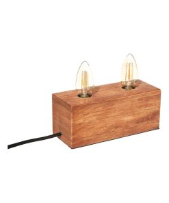 Lampe socle E14 Afra naturel - Marron