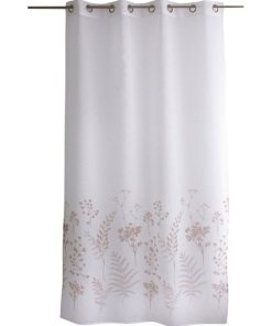 Voilage à œillets 140x240 Herbier blanc naturel - Beige